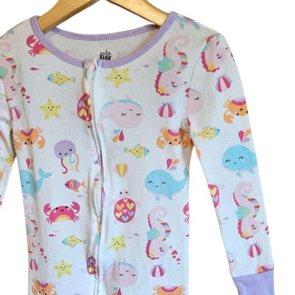 2-PACK Kids Headquarters One Piece Zipper Pajamas Pink White Toddler Size 3T - Picture 3 of 8